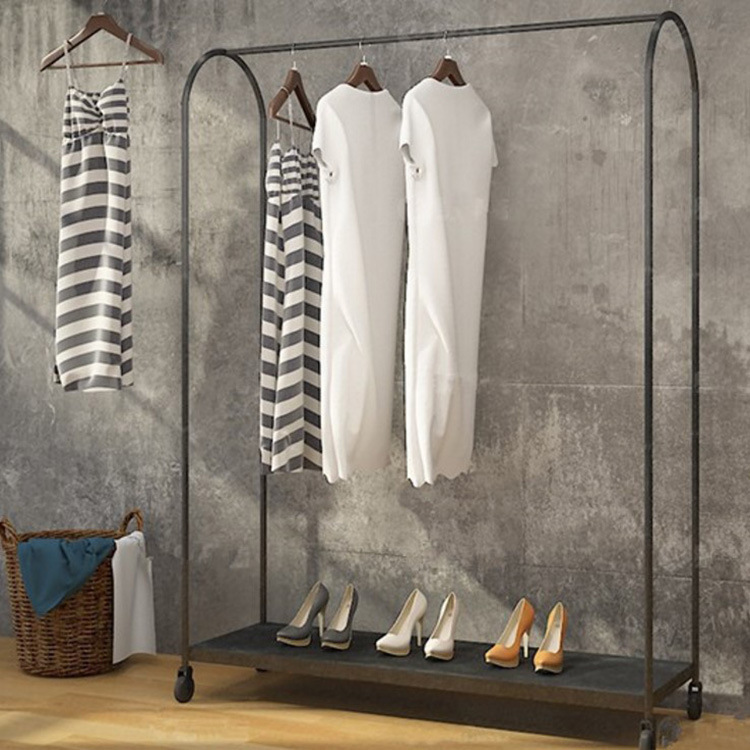 新款鐵藝衣架服裝店歐式中島展示架可移動女裝貨架衣服創意陳列架