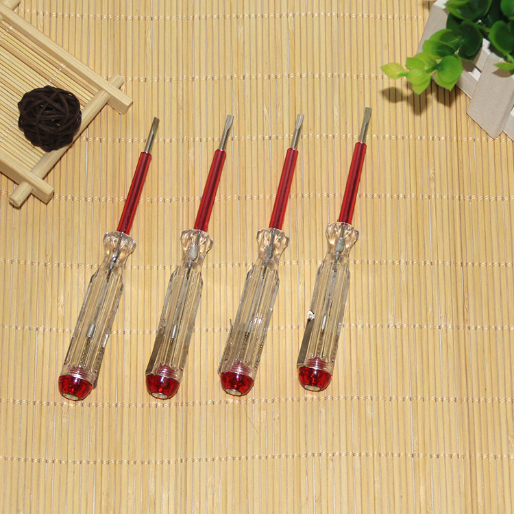 现货批发 透明挂式电笔 家用测电笔 笔形亮灯测电笔