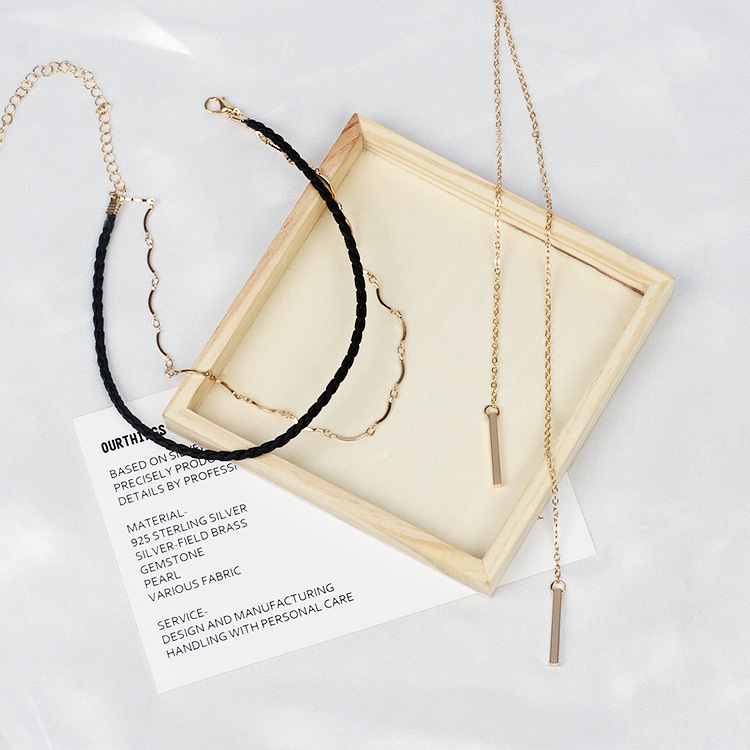 11g Weight Necklace Classification Wedding, Travel Occasion Printing Pattern Women'S Gender Gold Color Korean Velvet Multi-layer Handmade Chain Tassel Copper Necklace 6