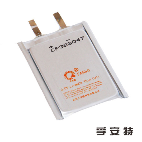 孚安特超薄锂锰电池CP383047 有源RFID用3V方形软包锂电池