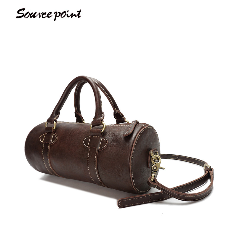 源点新款真皮手提包男单肩包时尚潮流个性斜挎包油光皮男女包现货