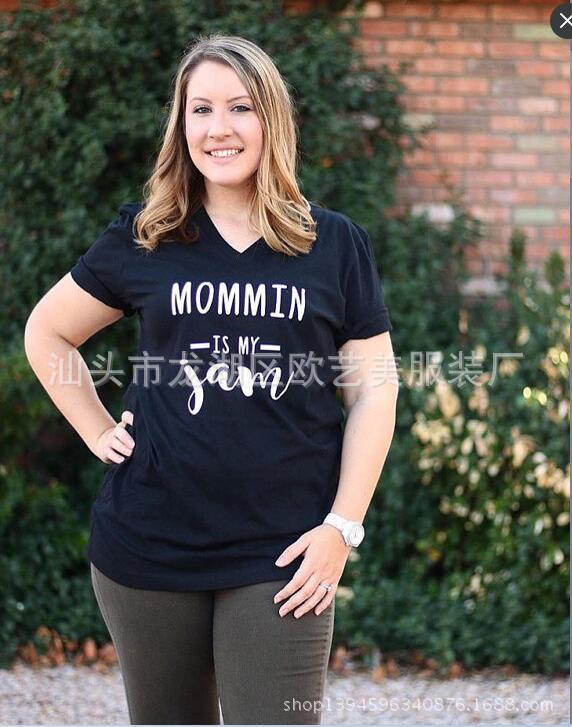 Womens V Neck Graphic T Shirt Trendy Letter Print Casual Summer Wear Wholesale Available factory direct