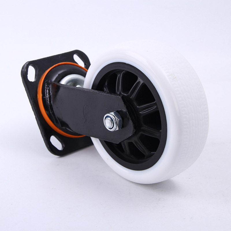 厂家直销4\5\6\8寸重型双轴聚氨酯万向工业脚轮平板推车轮子定制|ms