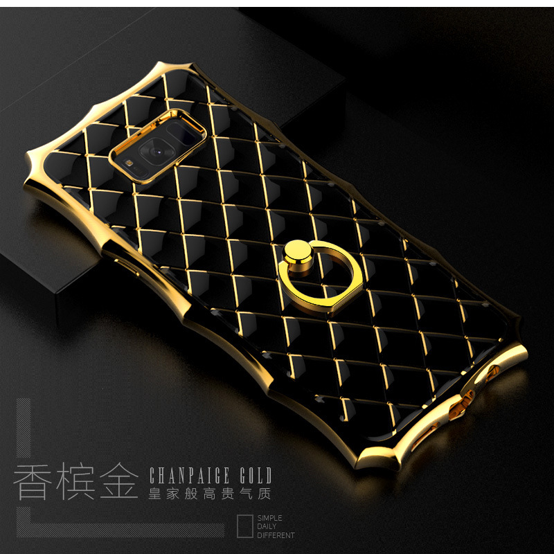 SIMON Crown Luxury Royal Electroplating Soft TPU Streamline Protection Case Cover with 360° Rotating Anti-drop Finger Ring Grip Holder for Samsung Galaxy S8 Plus & Galaxy S8