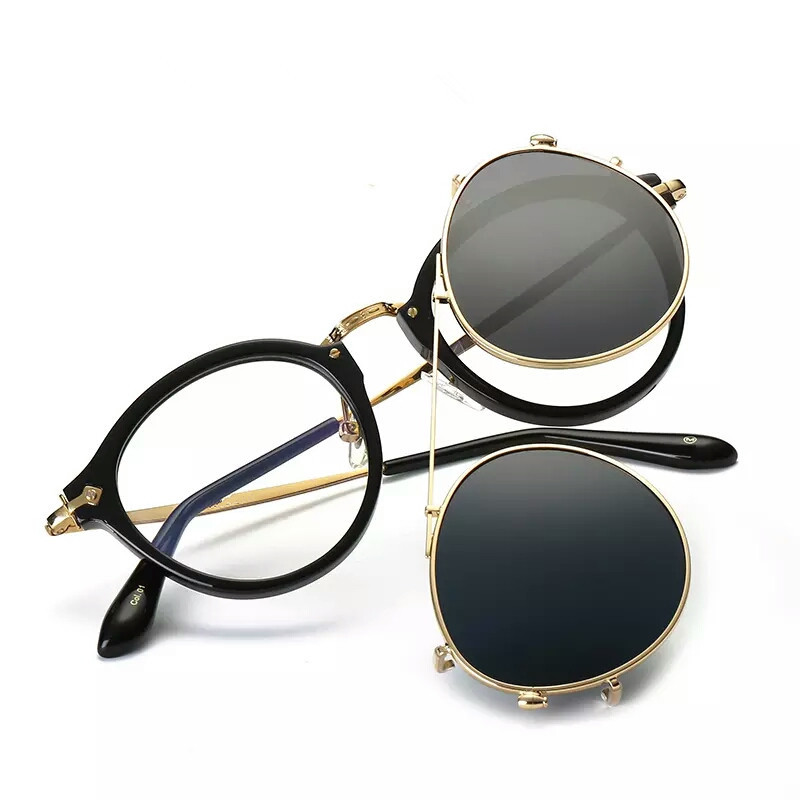 恒鑫2022新款朋克太阳眼镜女复古两用套镜平光镜墨镜男式太阳镜潮