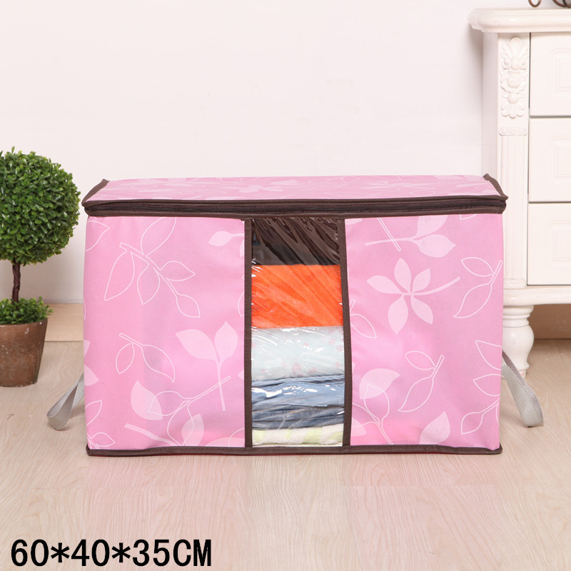 Bolsa de almacenamiento de edredón bolsa de edredón de impresión de hojas bolsa de embalaje de edredón no tejido bolsa de almacenamiento de lana de algodón