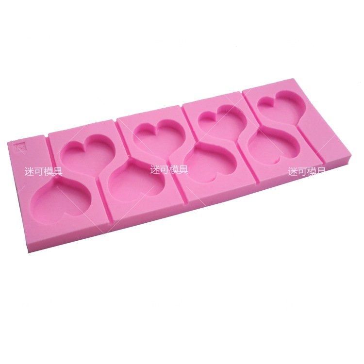 En forma de corazón 8 FORMA DE piruleta pastel fondant fábrica molde líquido de silicona directa