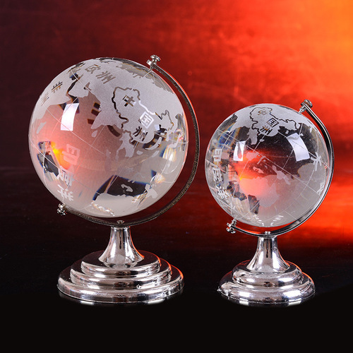 Globe large and small crystal ball desktop ornaments crystal crafts home decoration gifts holiday couple gifts