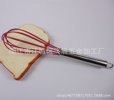 现货  打蛋棒 10寸硅胶 打蛋器 厨房工具 烘焙工具 硅胶搅拌器|ms