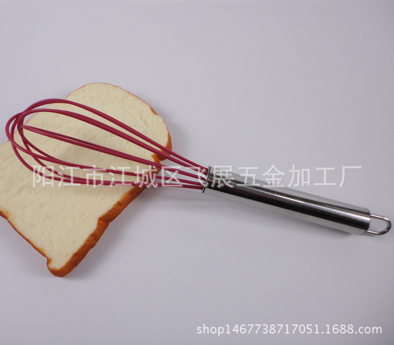 现货  打蛋棒 10寸硅胶 打蛋器 厨房工具 烘焙工具 硅胶搅拌器|ms