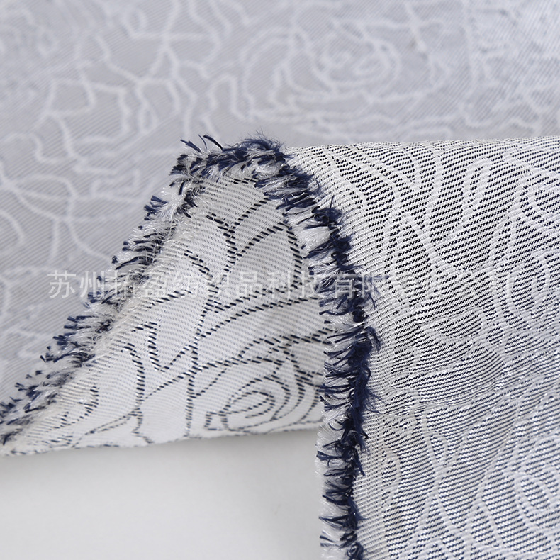 现货批发 染色提花布 立体玫瑰提花面料 提花织锦缎时装面料