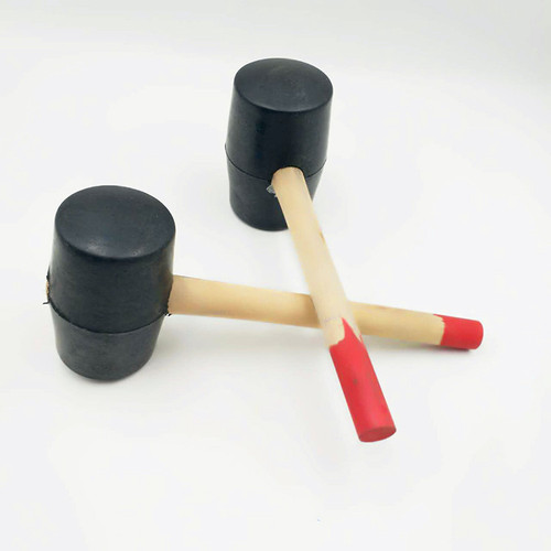 Manufacturer supplies rubber leather hammer with wooden handle rubber hammer wholesale