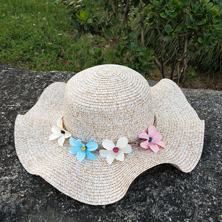 Fashion Flowers Sunscreen Foldable Straw Hat display picture 27