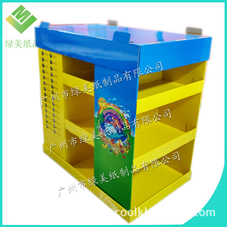 落地式定制大型超市促销纸货架 纸陈列架四面