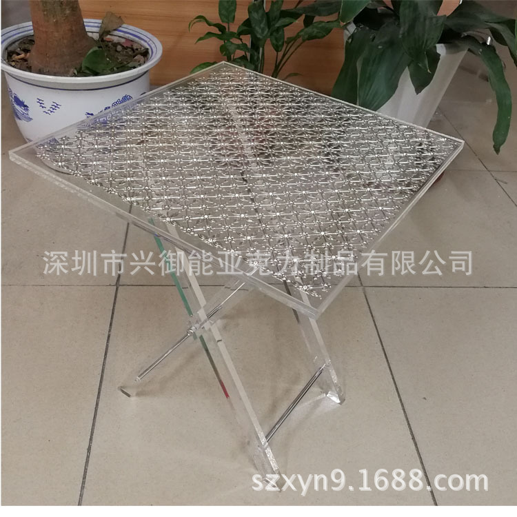 亚克力折叠桌子有机玻璃咖啡桌 亚克力桌椅 有机玻璃家具厂家定制