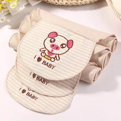婴幼儿童天然有机彩棉吸汗巾 卡通垫背巾 宝宝全棉隔汗巾 Q2208