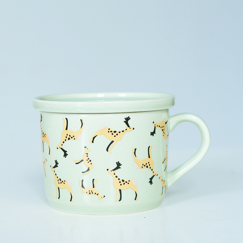 Taza de leche de dibujos animados para niños taza de cerámica creativa taza de café taza de animales taza de desayuno impresa logotipo