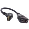 源头miniHDMI90度弯头转miniHDMI母转miniHDMI公90度弯头延长线