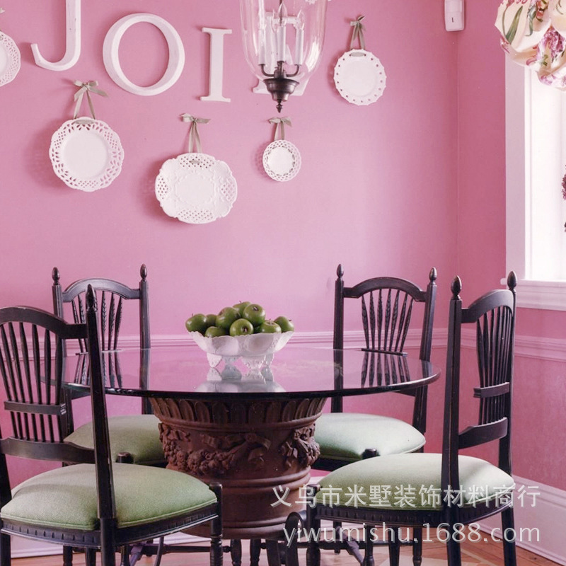 现代简约北欧风女孩房粉色卡通浅湖蓝公主房男孩卧室宿舍背景墙纸