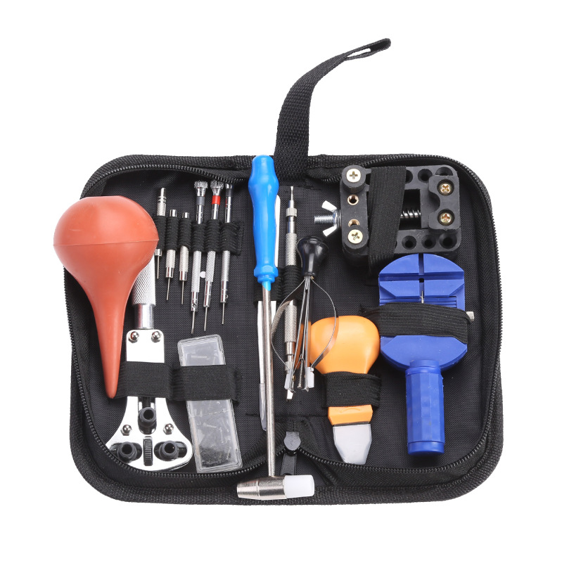 手表维修 开后盖拆表带器 修表工具包套装 16件钟表维修工具套装