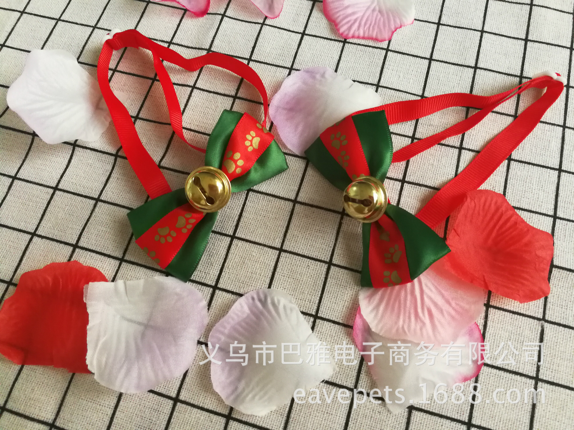 Casual Ribbon Christmas Color Block Polka Dots Bowknot Pet Accessories display picture 20