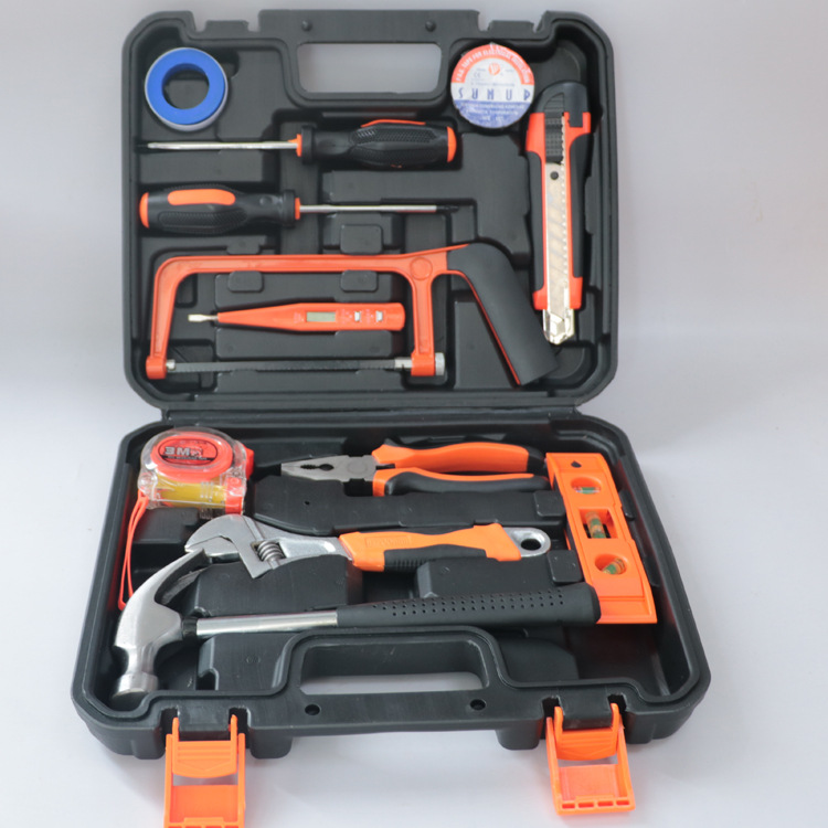 家用手工具套装13件套五金电工专用维修多功能工具箱厂家直销