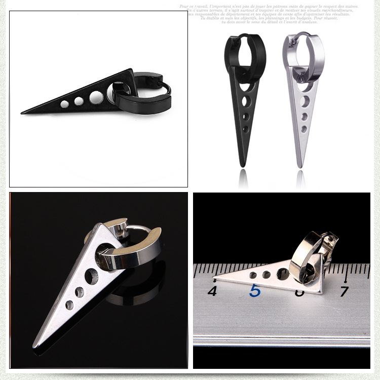 Fashion Simple Geometric Titanium Steel Ear Bone Clip Triangle Ear Clip display picture 1