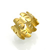 Fashionable classic universal ring stainless steel, Korean style, four-leaf clover, simple and elegant design