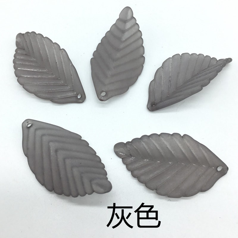 35mm frosted simulated acrylic plastic patterned leaf DIY ancient-style handcrafted hair accessory earrings material detail image 5