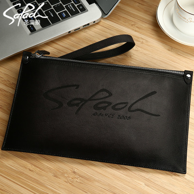 圣宝狼手包男大容量信封包牛皮手抓包时尚手拿夹包潮厂家直销|ms