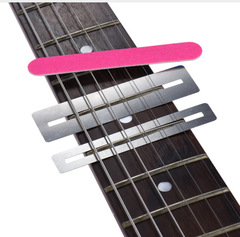 Fretboard radius sanding, nut removal sanding, fretboard protective pad removal guitar string action repair tool + sanding sheets