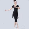 Black trousers with a round collar, J02, with short sleeve