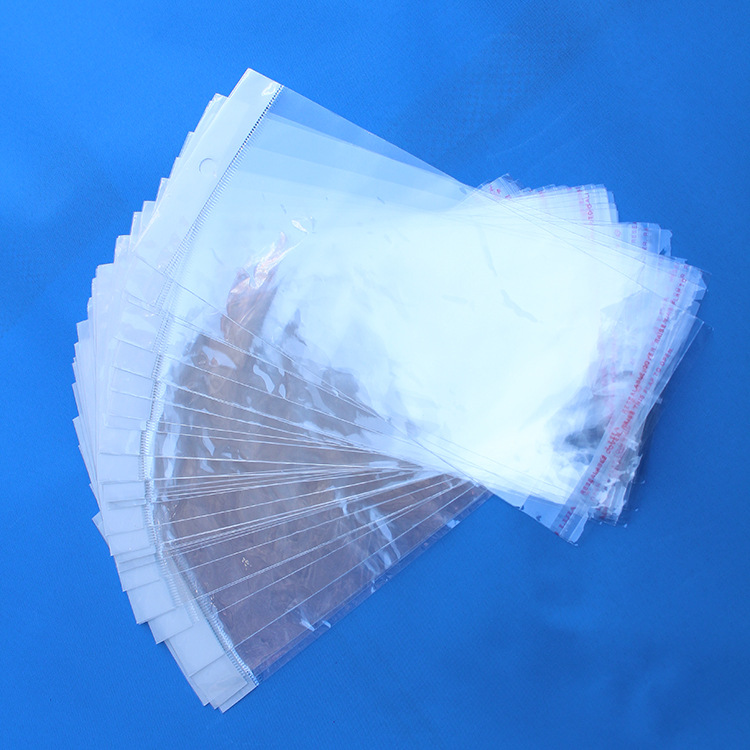 厂家直销 饰品玩具白珠光膜挂孔OPP自粘袋 现货定制opp白卡头袋
