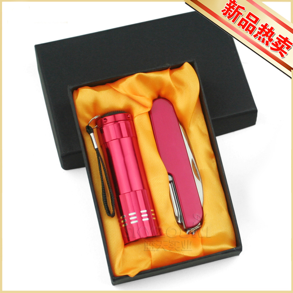 Flashlight, tools set, travel knife, Birthday gift