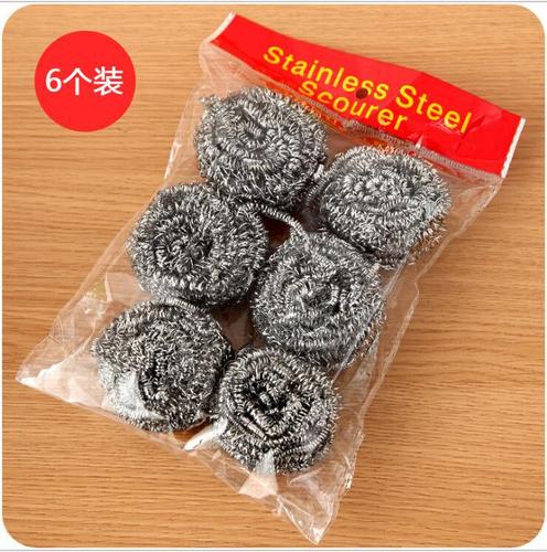Practical for washing dishes and pots, 6-pack cleaning balls, cleaning brushes, steel ball manufacturers, wholesale t