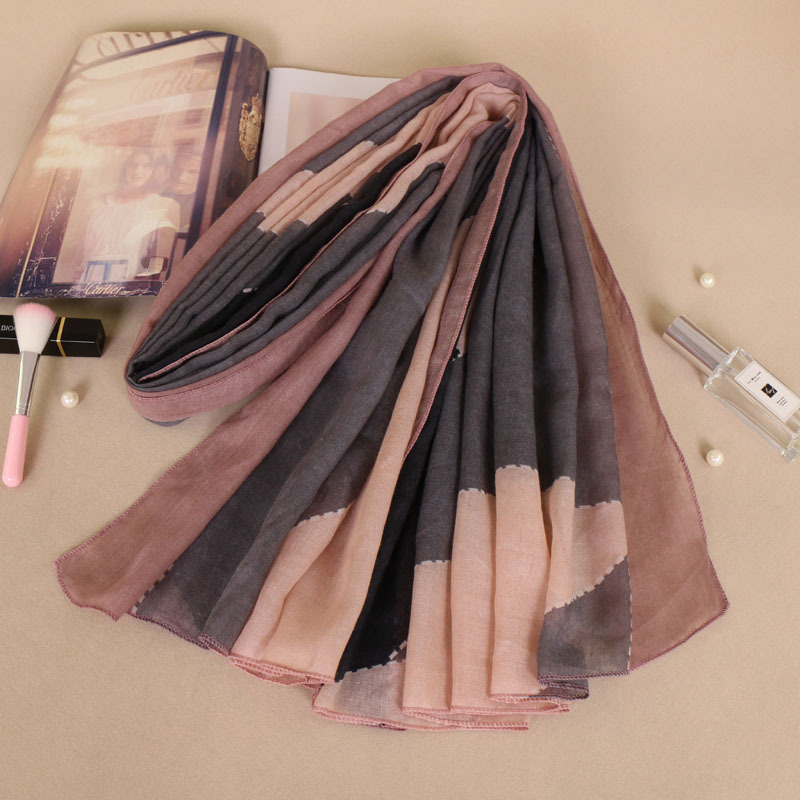 #1粉边 (3) 加密巴厘纱包头长巾