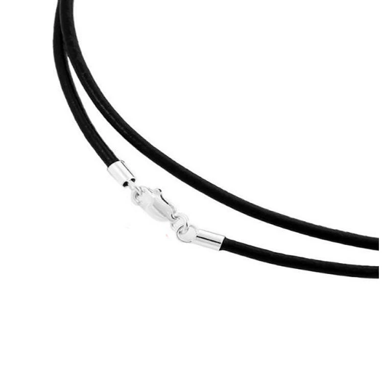 Accessory, leather necklace cord, pendant, silver 925 sample