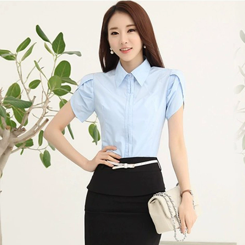 Женская рубашка с полурукавами, лето 2022, элегантная женская рубашка с короткими рукавами, летняя профессиональная рубашка, Студенческая Женская официальная одежда, комбинезоны