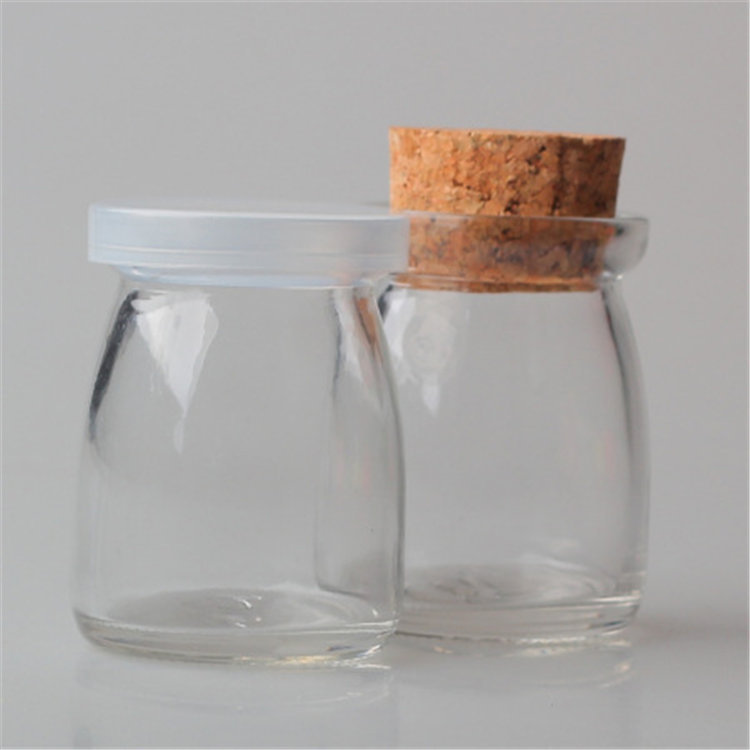 厂家带盖布丁瓶耐高温奶茶杯酸奶杯 现货批发量大价优玻璃瓶