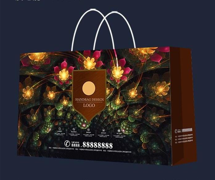 专业厂家按规格生产一次性印刷成型白卡纸覆膜四色宣传手提袋子