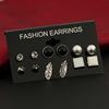 Set, earrings, accessory, European style, 6 pair, wholesale