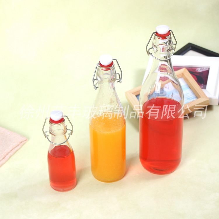 防滴漏卡扣玻璃油瓶 酱油醋瓶 酵素玻璃瓶密封瓶 酵素瓶厂家直销
