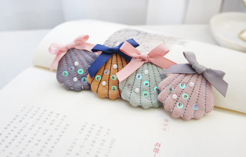 Korea Children’s Cotton Linen Beads Scallops Cute Hair Clip display picture 16