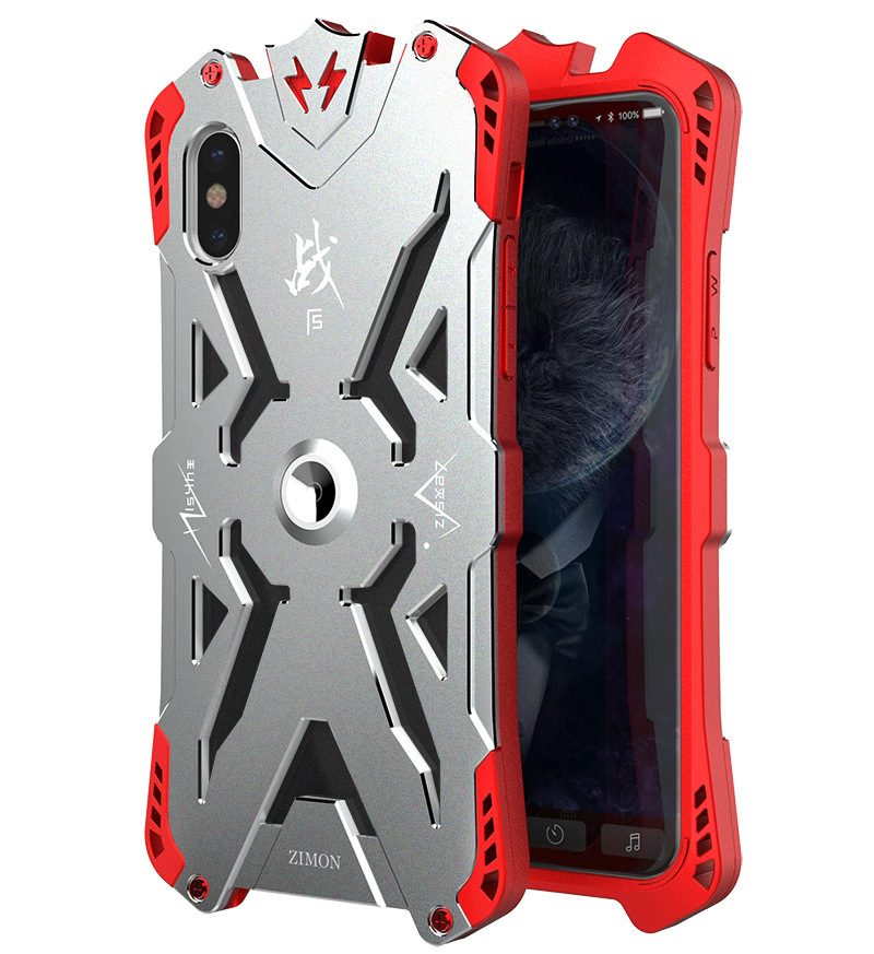 SIMON THOR Magnetic Bracket Aviation Aluminum Alloy Shockproof Rugged Metal Case Cover for Apple iPhone X