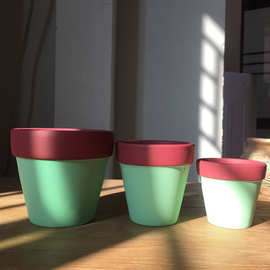 陶盆  马卡龙彩绘花盆