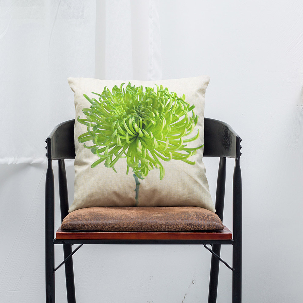 家居田园风 清新植物印花棉麻抱枕套 家居沙发抱枕 办公午睡抱枕