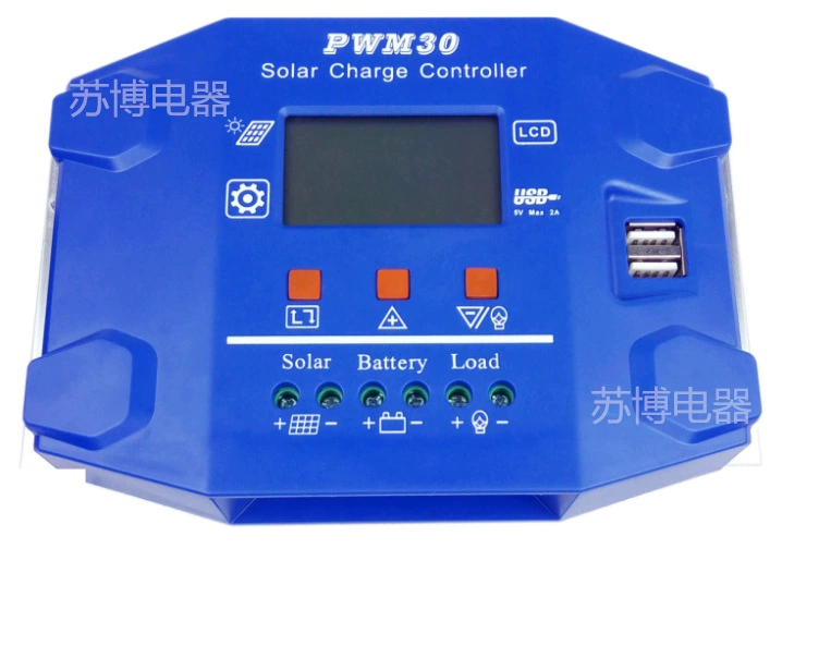 Солнечный контроллер PWM30-20A30A 40A12V24V Универсальный с двойным USB ЖК-экраном
