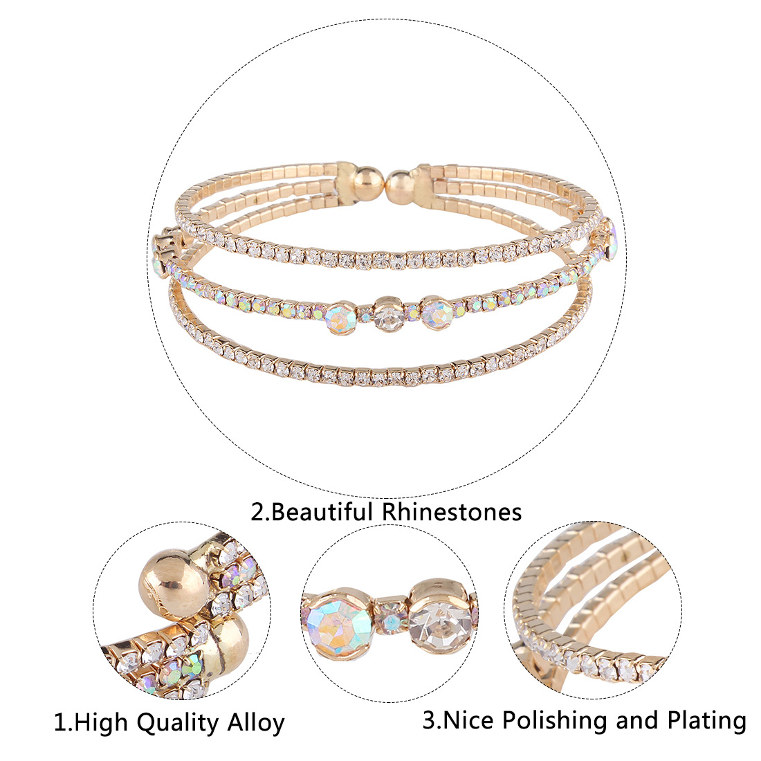 Occident and the United States alloy plating Bracelet (White k)NHNMD3764-White k