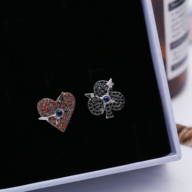 Personality New Peach Heart Plum Earrings 925 Sterling Silver Needle Female Earrings display picture 6