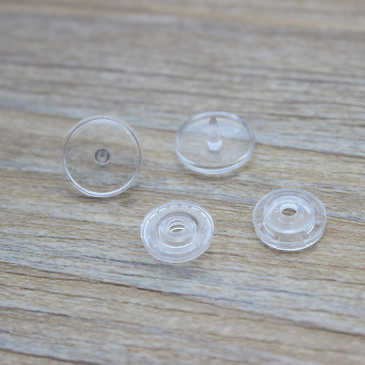 Botón de plástico transparente botón a presión infantil Botón de archivo de ropa T3T5 botón a presión Negro Blanco